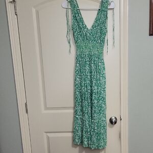Green Floral Maxi Dress